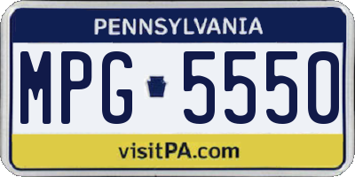 PA license plate MPG5550
