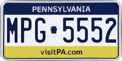 PA license plate MPG5552