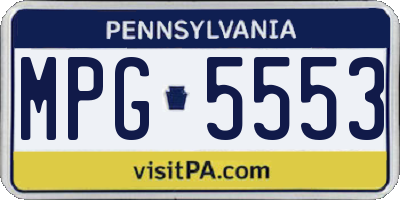 PA license plate MPG5553