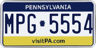 PA license plate MPG5554