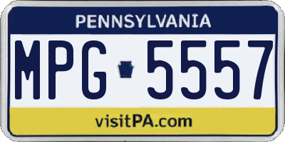 PA license plate MPG5557