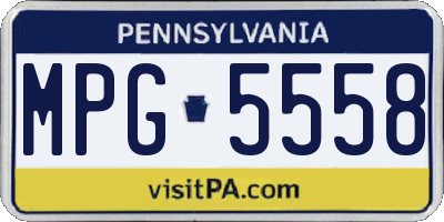 PA license plate MPG5558