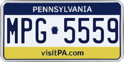 PA license plate MPG5559