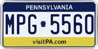 PA license plate MPG5560
