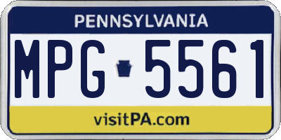 PA license plate MPG5561