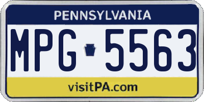 PA license plate MPG5563
