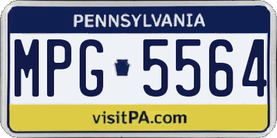 PA license plate MPG5564
