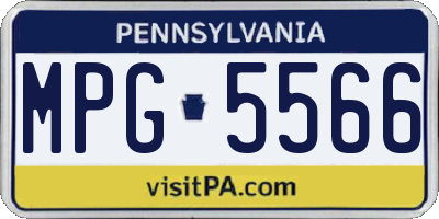 PA license plate MPG5566
