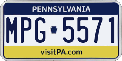 PA license plate MPG5571