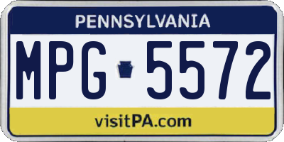 PA license plate MPG5572