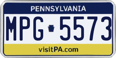 PA license plate MPG5573