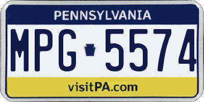 PA license plate MPG5574