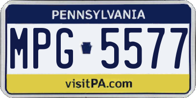 PA license plate MPG5577
