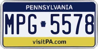 PA license plate MPG5578
