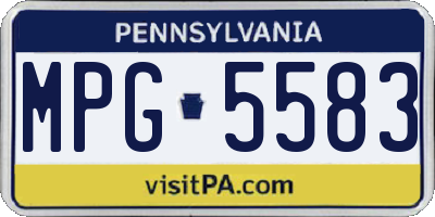 PA license plate MPG5583