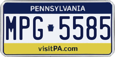 PA license plate MPG5585