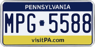 PA license plate MPG5588