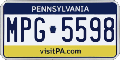 PA license plate MPG5598