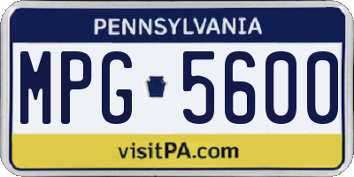 PA license plate MPG5600