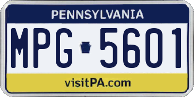 PA license plate MPG5601