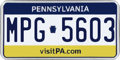 PA license plate MPG5603