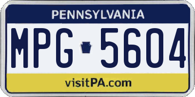 PA license plate MPG5604