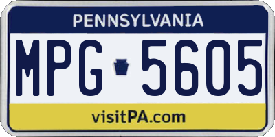 PA license plate MPG5605