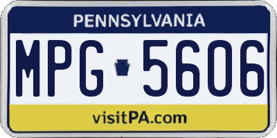 PA license plate MPG5606