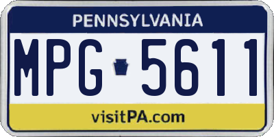 PA license plate MPG5611