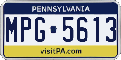 PA license plate MPG5613