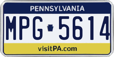 PA license plate MPG5614