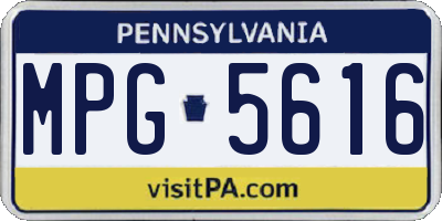 PA license plate MPG5616