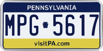 PA license plate MPG5617