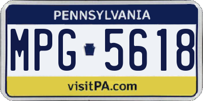 PA license plate MPG5618
