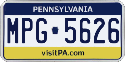 PA license plate MPG5626