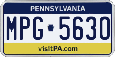 PA license plate MPG5630