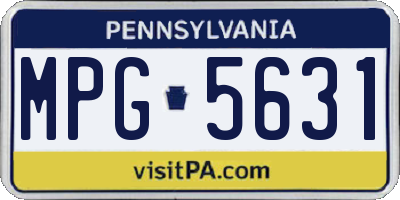 PA license plate MPG5631