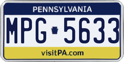 PA license plate MPG5633
