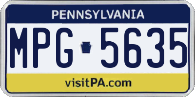 PA license plate MPG5635