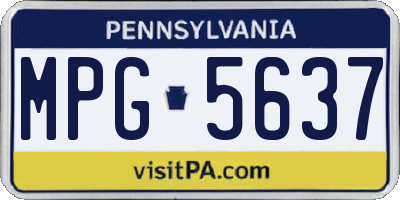 PA license plate MPG5637