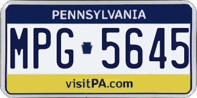 PA license plate MPG5645