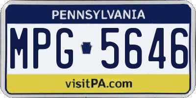 PA license plate MPG5646