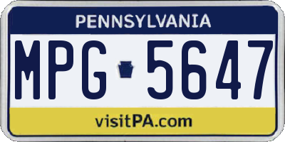 PA license plate MPG5647
