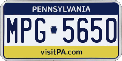 PA license plate MPG5650
