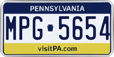 PA license plate MPG5654