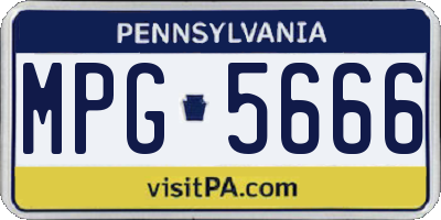 PA license plate MPG5666