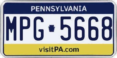 PA license plate MPG5668