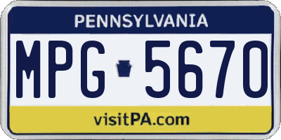 PA license plate MPG5670