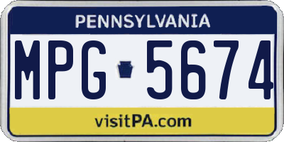 PA license plate MPG5674