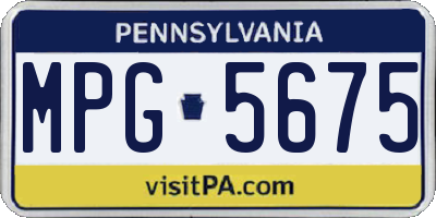 PA license plate MPG5675